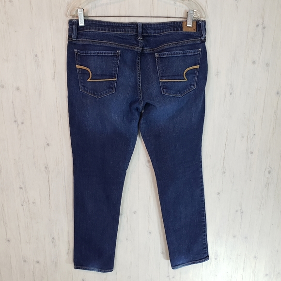 American Eagle Skinny Jeans Size 12 Short Dark Stretch Denim - Picture 4 of 7